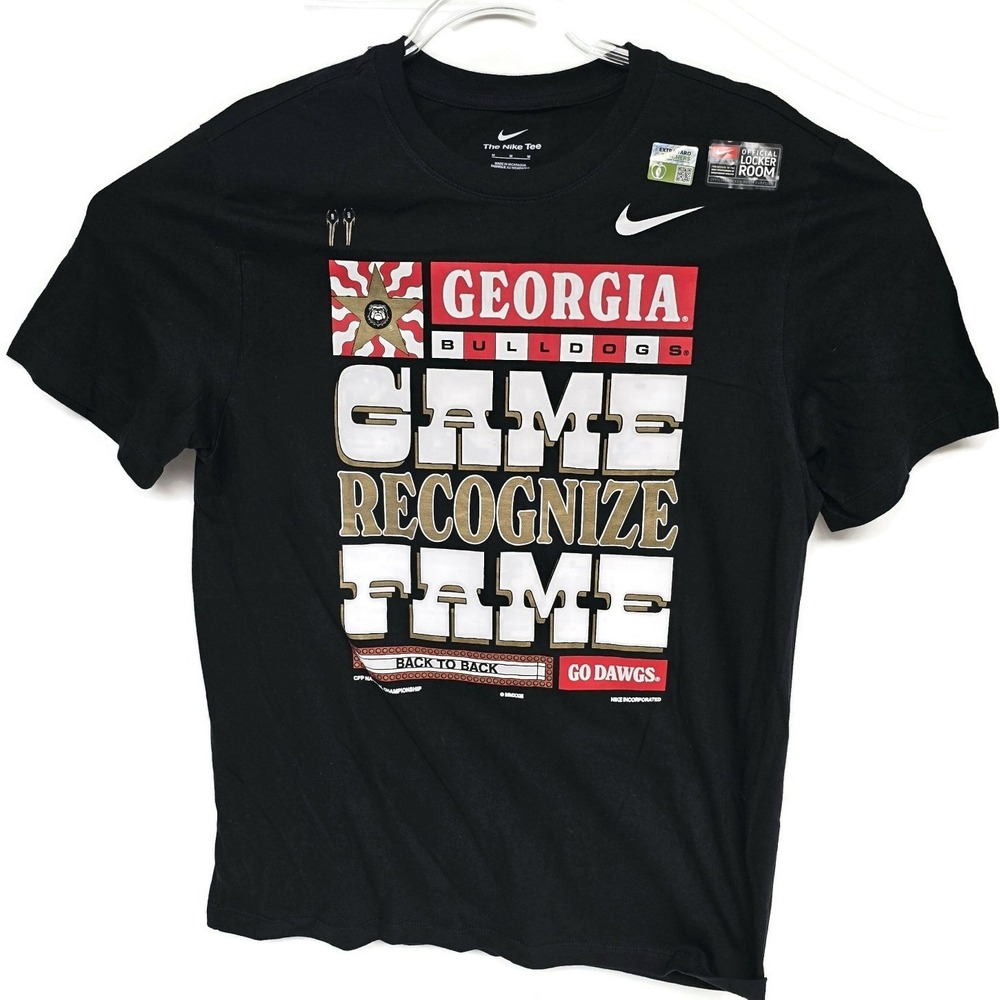 Nike Georgia Bulldogs Back to Back National Champions T-Shirt Mens Medium Black